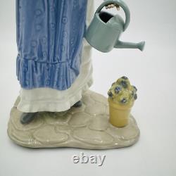 NAO by Lladro Spain Porcelain Figurine Girl With Watering Can Flower Large 12in