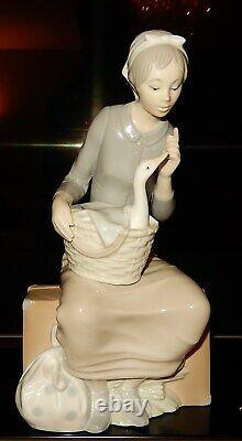 NAO by Lladro Spain Porcelain Figurine Young Girl with Goose