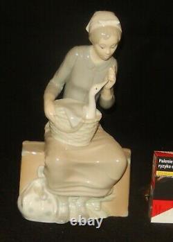 NAO by Lladro Spain Porcelain Figurine Young Girl with Goose