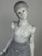 NAO by Lladro Woman Figurine Grey Dress Scarf Porcelain Lady. 10.5 tall. Vintag