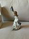 Nao 01111 Girl in Nightgown w lantern & dog figurine, mint condition, orig. Box