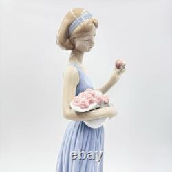 Nao By LLADRO My Little Bouquet Girl Holding Flowers 12.5 Porcelain Figurine