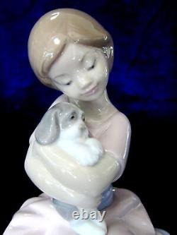 Nao By Lladro #1451 My Puppy Love Brand Nib Girl Holding Dog Cute Bargain F/sh