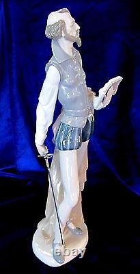 Nao By Lladro #305 Don Quixote Reading Brand Nib Man With Sword Book Tall Save$$