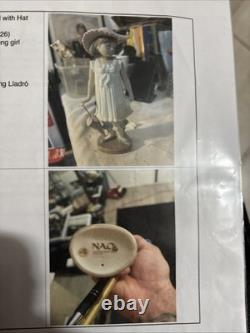 Nao By Lladro April Showers Porcelain Figurine Girl With Umbrella #1126 7.5