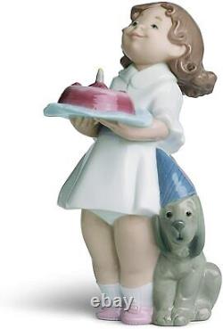 Nao By Lladro Birthday Fun Girl Figurine #1484 Brand Nib Rare Cake Save$$ F/sh