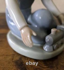Nao By Lladro Boy With Toy Train Figure Porcelain Spain