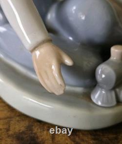 Nao By Lladro Boy With Toy Train Figure Porcelain Spain