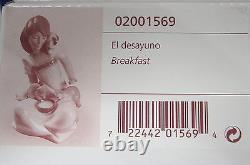 Nao By Lladro Breakfast Girl Figurine #1569 Brand Nib Kitten Cat Lover Save$ F/s