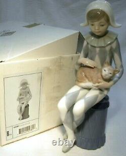 Nao By Lladro Harlequin With Cat 0381 Boxed