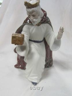 Nao By Lladro King Melchior With Chest Gres #12034 Brand Nib Nativity X-mas F/sh