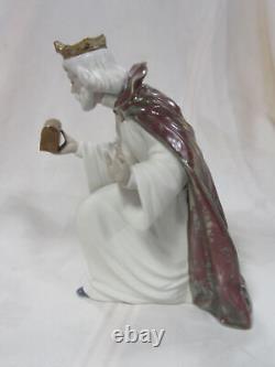 Nao By Lladro King Melchior With Chest Gres #12034 Brand Nib Nativity X-mas F/sh