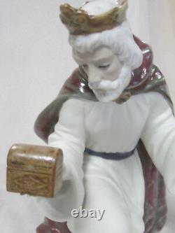 Nao By Lladro King Melchior With Chest Gres #12034 Brand Nib Nativity X-mas F/sh