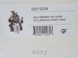 Nao By Lladro King Melchior With Chest Gres #12034 Brand Nib Nativity X-mas F/sh