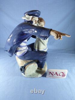 Nao By Lladro Large Figure Waiting For The Fishermen No 0699 32cm Height