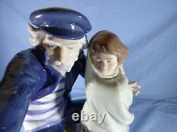 Nao By Lladro Large Figure Waiting For The Fishermen No 0699 32cm Height