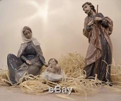 Nao By Lladro Nativity Scene Mary, Joseph and Baby Jesus, Excellent cond