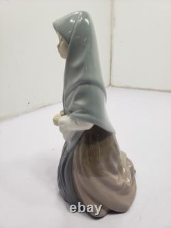 Nao By Lladro Peasant Kneeling Girl Mary Nativity Religious Lourdes Figure Rare