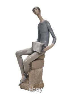 Nao By Lladro Porcelain Figure Boy Playing Accordion Handmade Spain RARE