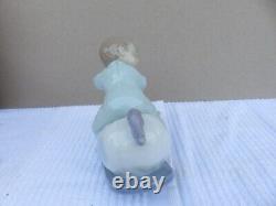 Nao By Lladro Rock Me To Sleep Boy Figurine #1476 Rocking Horse