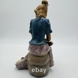 Nao By Lladro Spain Gres Porcelain Terracota Girls Best Friend Figurine 8 Vtg