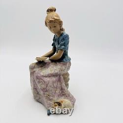 Nao By Lladro Spain Gres Porcelain Terracota Girls Best Friend Figurine 8 Vtg