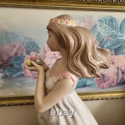 Nao By Lladro Spain Large Porcelain Figurine Girl With Roses 17