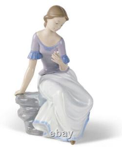 Nao By Lladro Spring Reflections Girl #1392 Brand Nib Flower Sitting Save$$ F/sh