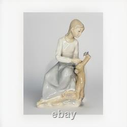 Nao By Lladro Woman Watching Butterfly Porcelain Hand Painted Very Rare