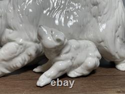 Nao LLADRO Mother Polar Bear with Cub White Porcelain Figure Large / Spain, 1985