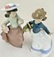 Nao Lladro#5027 Flowers in a basket #565 Out for a porcelain 2 Figurines Spain
