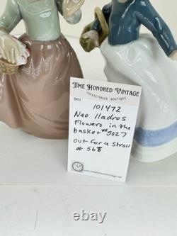 Nao Lladro#5027 Flowers in a basket #565 Out for a porcelain 2 Figurines Spain
