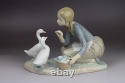 Nao Lladro Feeding the Ducks Porcelain Statue Figure