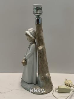 Nao Lladro Girl With Basket Of Sweets Lamp Retired 15