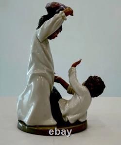 Nao Lladro Handmade Spain Figurine Vintage children pillow fighting play