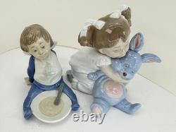 Nao Lladro I'm Full #1074 I love you so much porcelain 2 Figurines Spain 1992