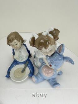 Nao Lladro I'm Full #1074 I love you so much porcelain 2 Figurines Spain 1992