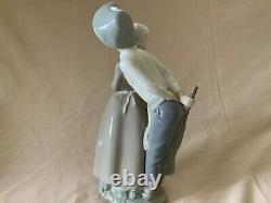 Nao Lladro Large 11.5 Figure Boy & Girl Carrying Basket Excellent First