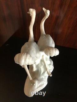 Nao Lladro Pair of Ostriches Ostrich Bird Figures Matt Matte Finish Figurine