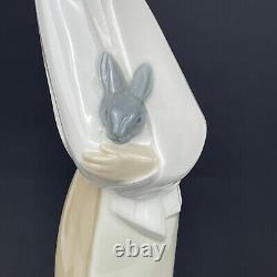 Nao Lladro Porcelain Sculpture Peasant Girl & Bunny Figurine Spain Vtg Easter