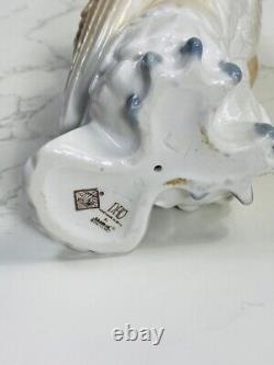 Nao Lladro Short Eared Owl Porcelain Figure Gray & White 6 1/2 1976 VERY NICE