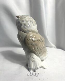 Nao Lladro Short Eared Owl Porcelain Figure Gray & White 6 1/2 1979