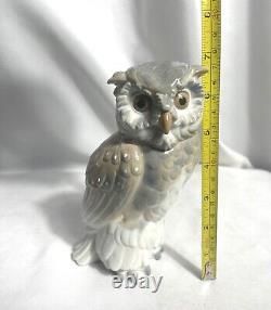 Nao Lladro Short Eared Owl Porcelain Figure Gray & White 6 1/2 1979