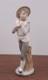Nao Lladro Standing Boy Leaning Against Tree Stump Figurine very rare