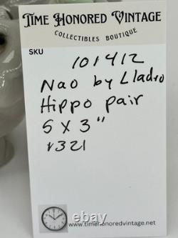Nao Lladro lakeside Hippo in love Hand Made Spain Figurine Hippopotamus Pair