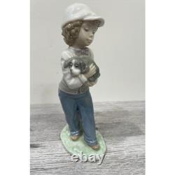 Nao by Lladro Best Buddies boy & Puppy Figurine Spain 1990 Glossy #1135 retired