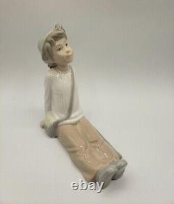 Nao by Lladró Boy Resting Figurine Spain 1970's Retired, Daydreamer RARE 6.5H