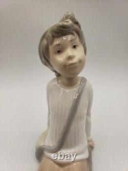 Nao by Lladró Boy Resting Figurine Spain 1970's Retired, Daydreamer RARE 6.5H