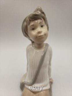 Nao by Lladró Boy Resting Figurine Spain 1970's Retired, Daydreamer RARE 6.5H