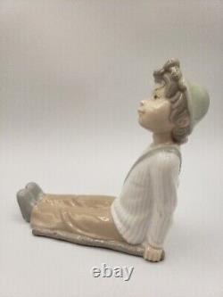 Nao by Lladró Boy Resting Figurine Spain 1970's Retired, Daydreamer RARE 6.5H